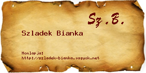 Szladek Bianka névjegykártya